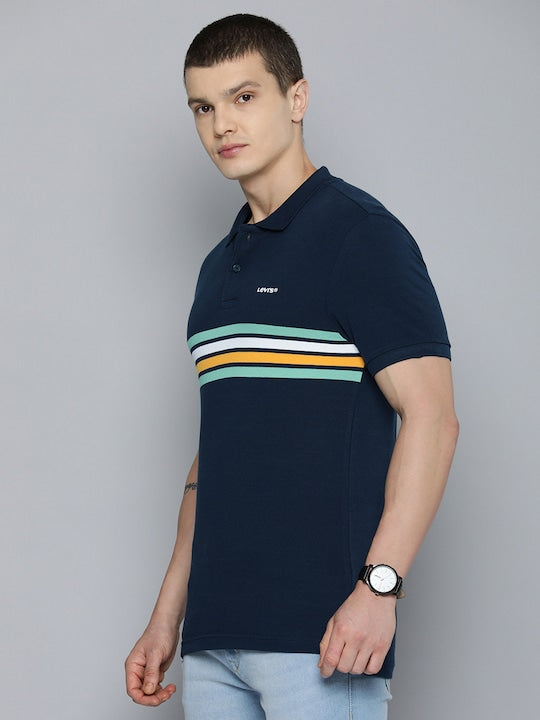 Men's Striped Polo T-shirt - Main Image