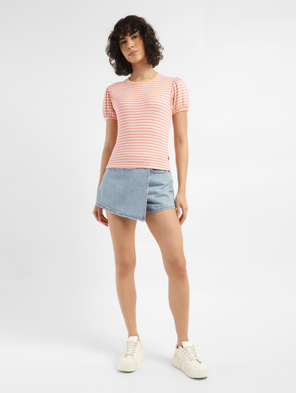 Women's High Rise Blue Regular Fit Skort