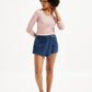 Women's Redloop Mid Rise Blue Regular Fit Skort - Front View