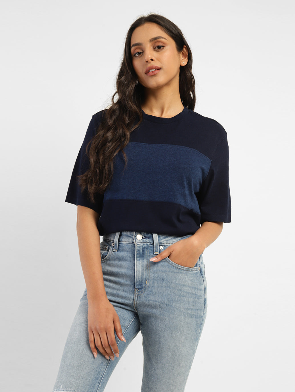 Women's Colorblock Round Neck T-Shirt