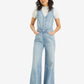 Women's Solid Blue V Neck Jumpsuit - fd9c402f-31ae-4c39-8ccc-14b199425308 View