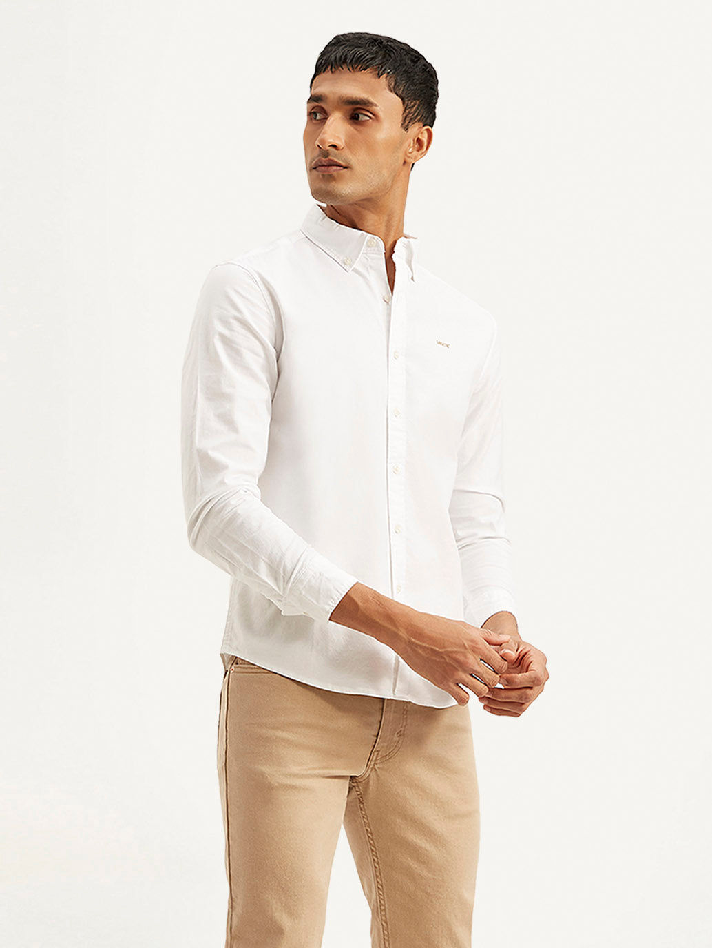 Men's Solid Slim Fit Oxford Shirt