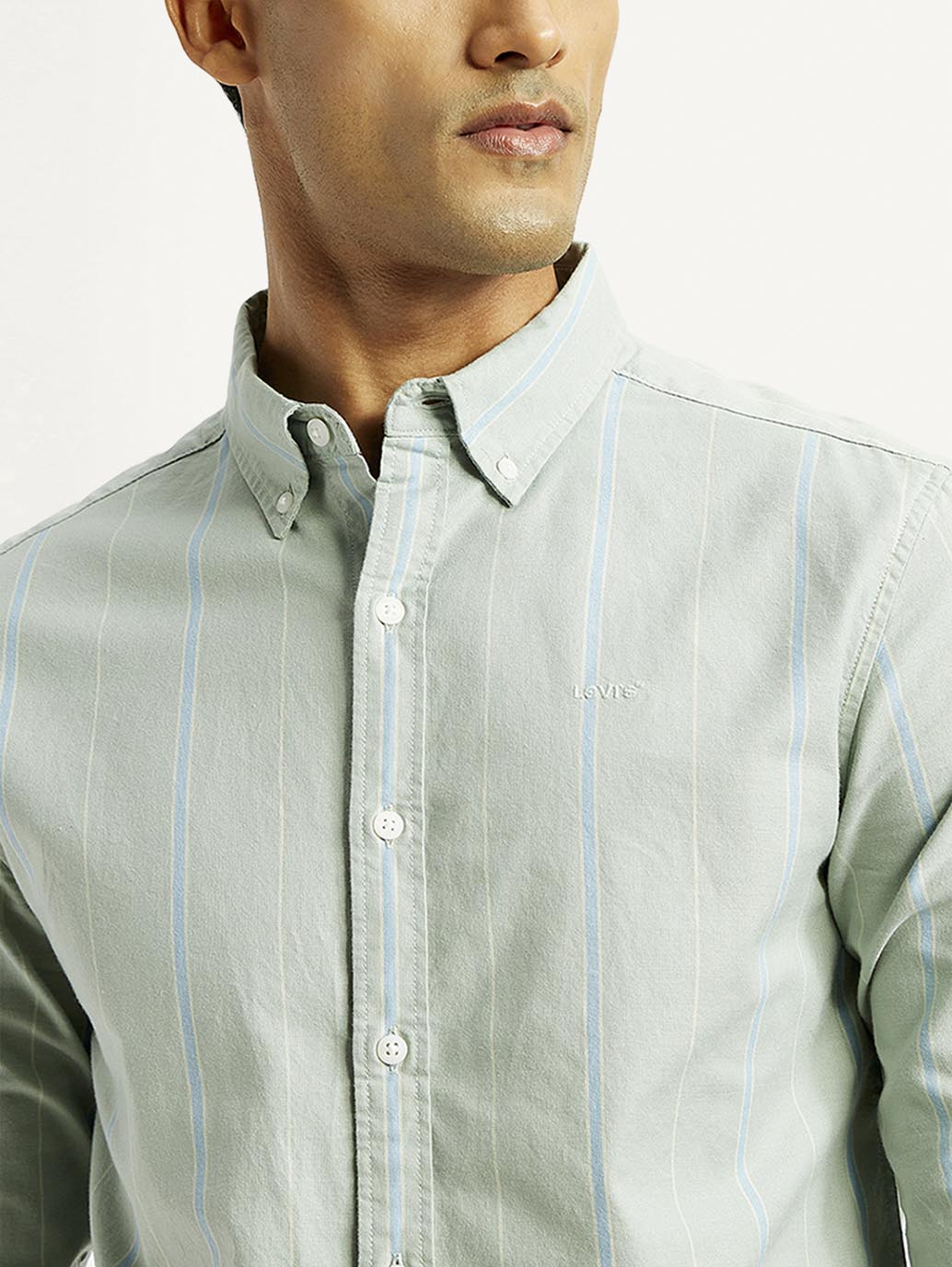 Men's Striped Slim Fit Shirt - Detail View