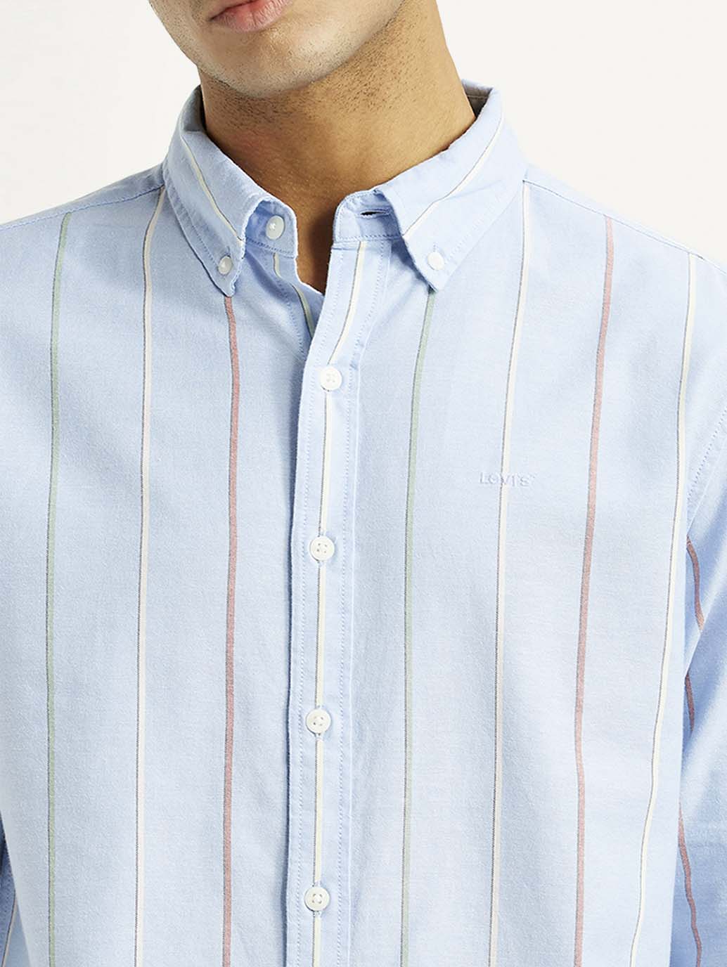 Men's Striped Slim Fit Shirt - Detail View