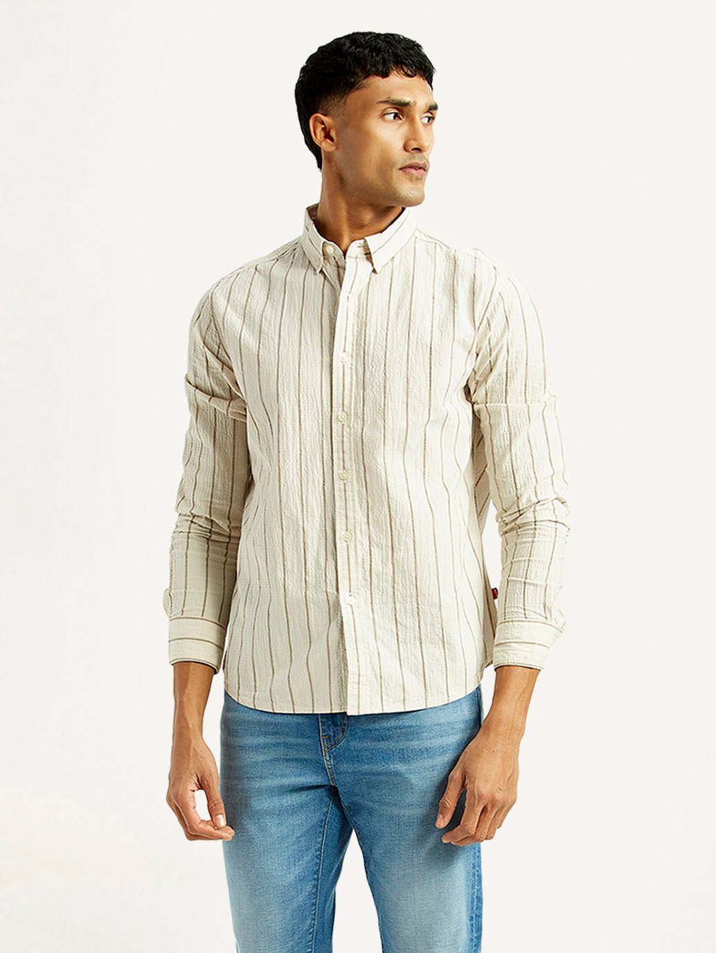 Men's Striped Slim Fit Shirt - Styleshot View