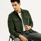 Men's Solid Slim Fit Corduroy Shirt - Elevated View
