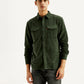 Men's Solid Slim Fit Corduroy Shirt - Front View