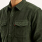 Men's Solid Slim Fit Corduroy Shirt - Detail View