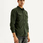 Men's Solid Slim Fit Corduroy Shirt - Side View