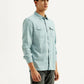 Men's Solid Slim Fit Overdyed Overshirt - Side View