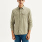 Men's Solid Beige Slim Fit Shirt - Front View