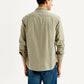 Men's Solid Beige Slim Fit Shirt - Back View