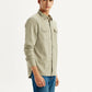 Men's Solid Beige Slim Fit Shirt - Side View