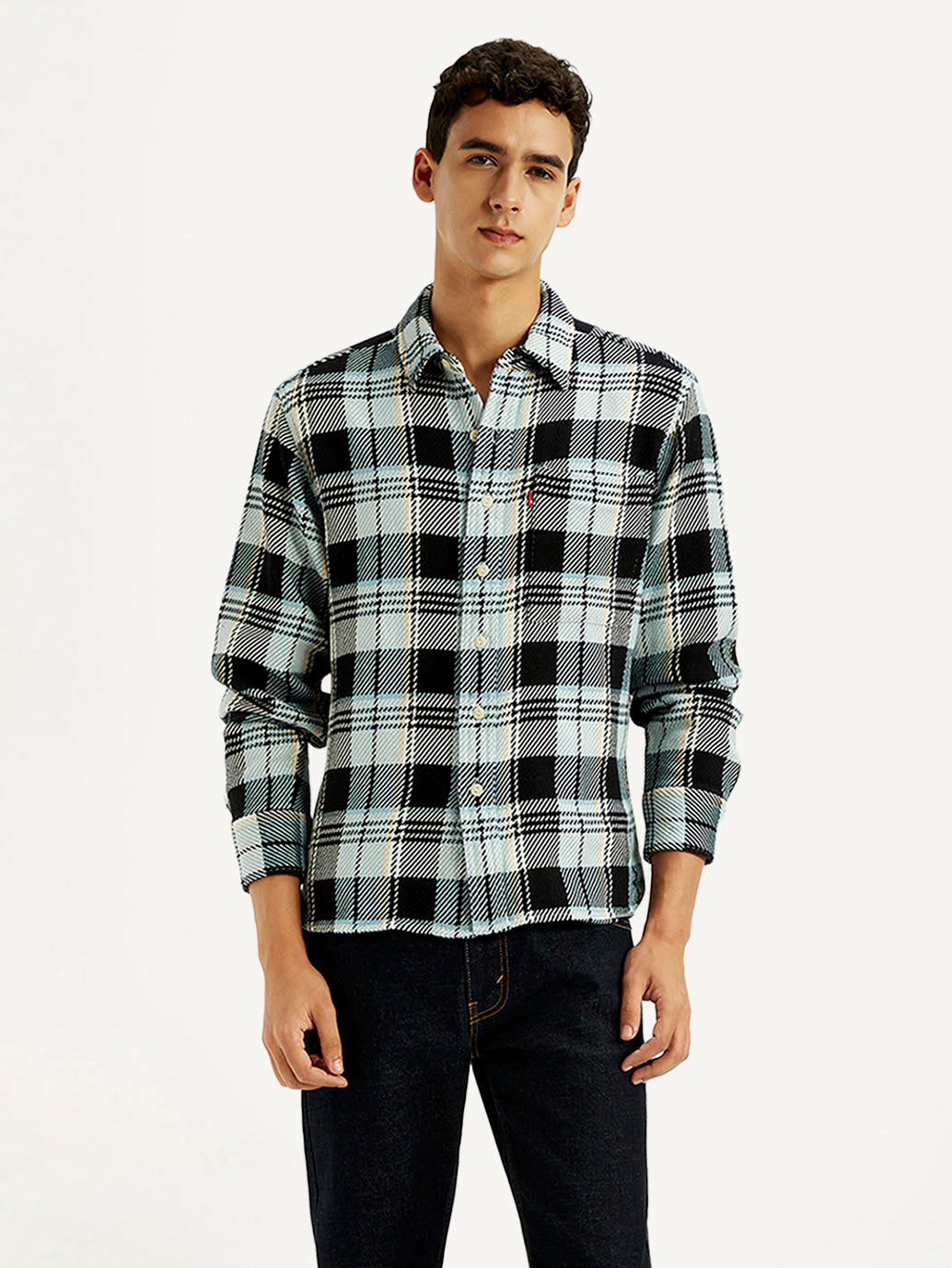 Men's Checkered Multi Color Relaxed Fit Plaid Shirt - Styleshot View