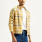 Men's Checkered Yellow Relaxed Fit Shirt - Styleshot View