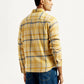 Men's Checkered Yellow Relaxed Fit Shirt - Back View
