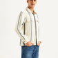 Men's Striped White Regular Fit Shacket