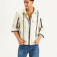 Men's Striped White Regular Fit Shacket