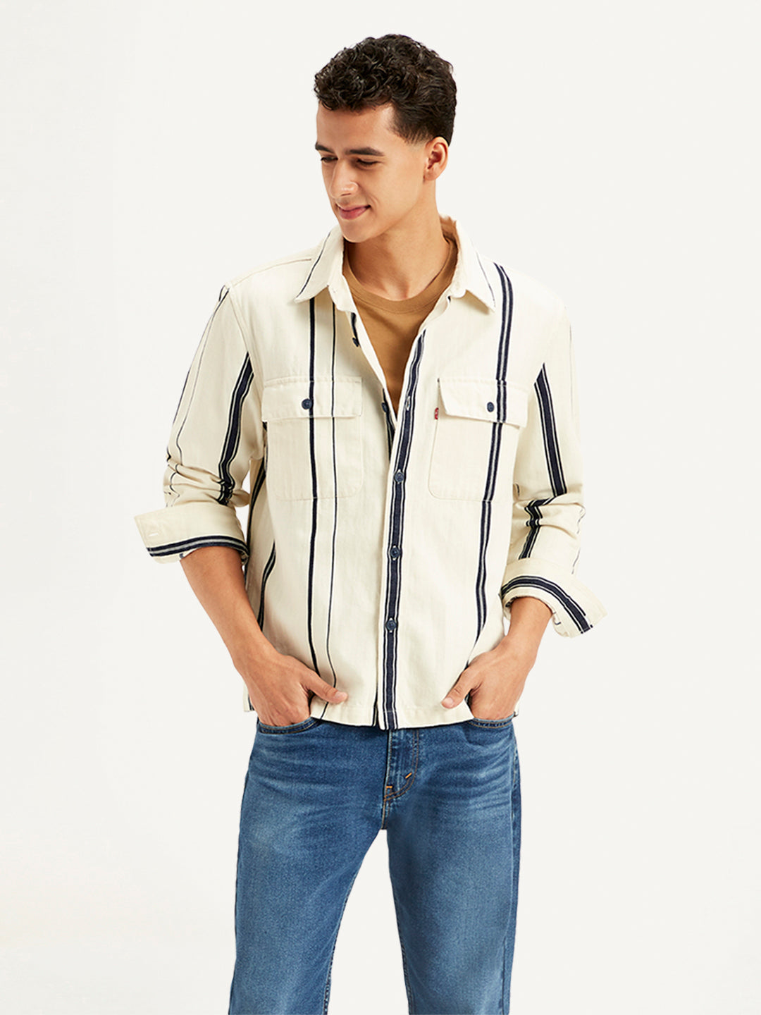 Men's Striped Regular Fit Shacket – Levis India Store