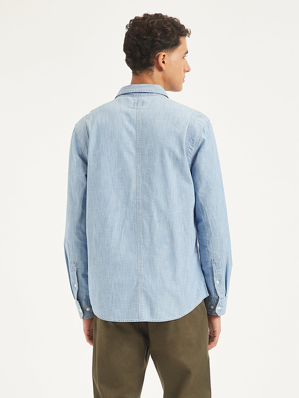 Men's Solid Slim Fit Denim Shirt