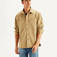 Men's Solid Straight Fit Denim Shirt - Front View