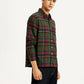 Men's Plaid Multicolor Spread Collar Flannel Shirt - Side View