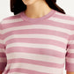 Women's Striped Pink Crew Neck Top