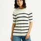 Women's Striped Crew Neck T-shirt - Front View