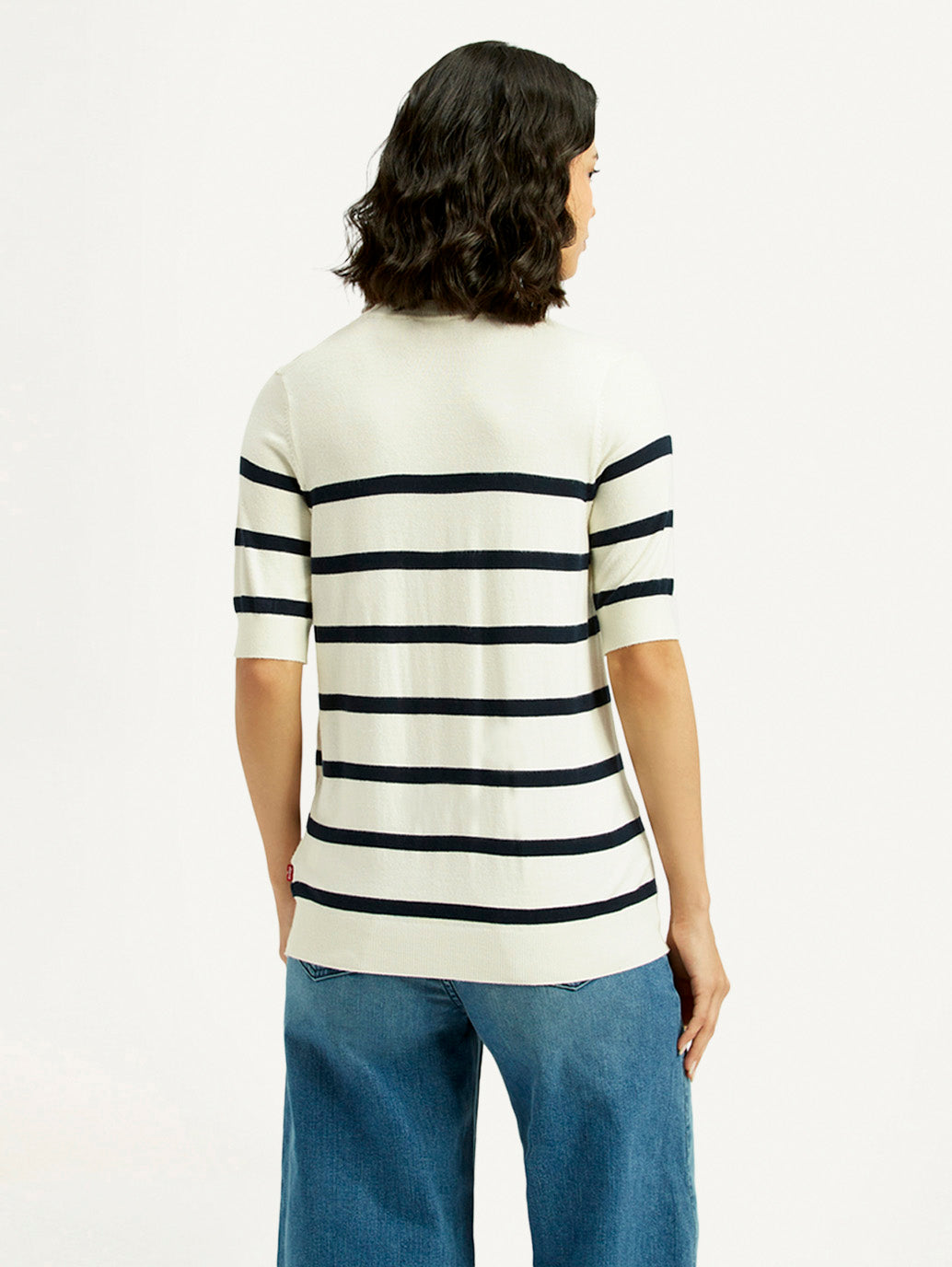 Women's Striped Crew Neck T-shirt - Back View