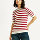 Women's Striped Crew Neck T-shirt - Styleshot View