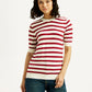 Women's Striped Crew Neck T-shirt - Front View