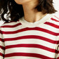Women's Striped Crew Neck T-shirt - Detail View