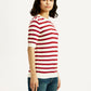 Women's Striped Crew Neck T-shirt - Side View