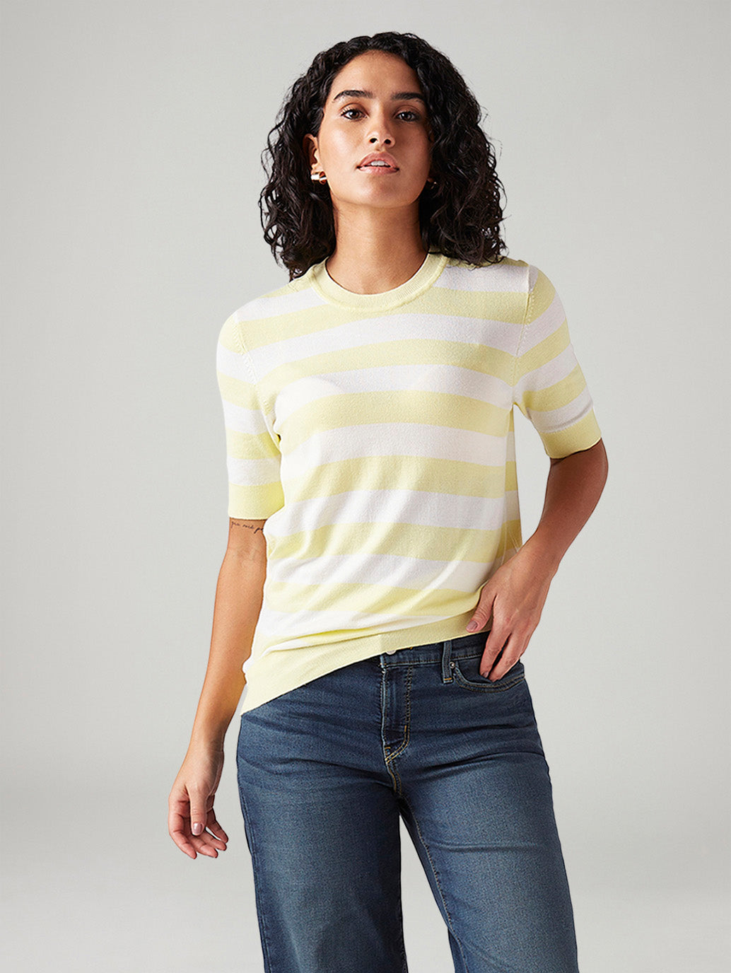 Women's Striped Regular Fit T-Shirt - Styleshot View