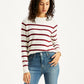 Women's Striped White Crew Neck Sweater - abaff5b4-b7c6-4656-a67f-9413d27aedcd View