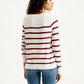 Women's Striped White Crew Neck Sweater - b6576c80-c080-4acb-a8bb-614efb91b666 View
