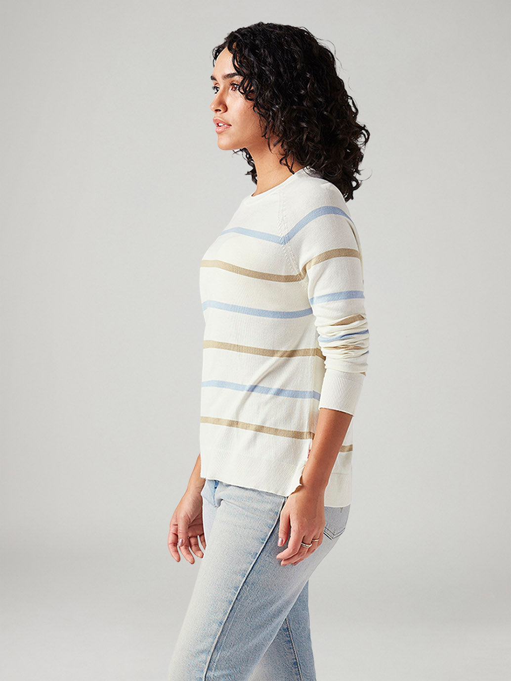 Women's Striped Regular Fit T-Shirt - Side View
