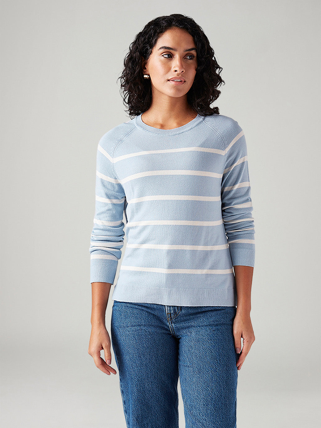 Women's Striped Regular Fit T-Shirt - Front View
