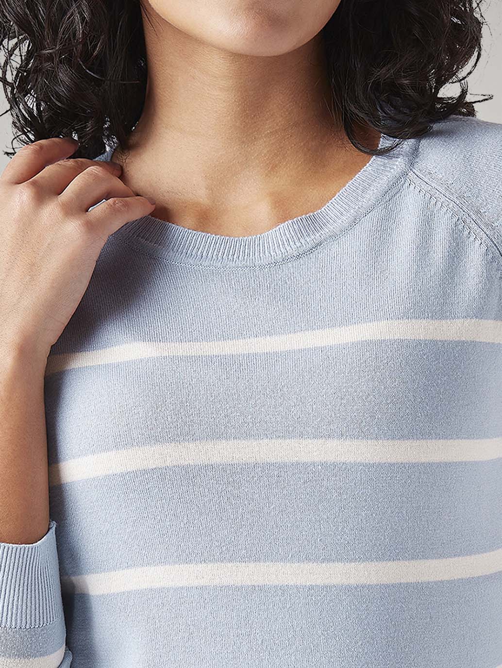 Women's Striped Regular Fit T-Shirt - Detail View