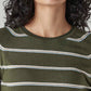 Women's Striped Regular Fit Top - Detail View