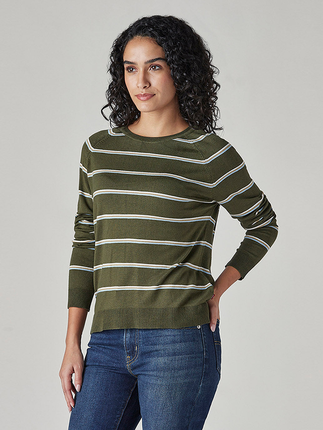 Women's Striped Regular Fit Top - Side View