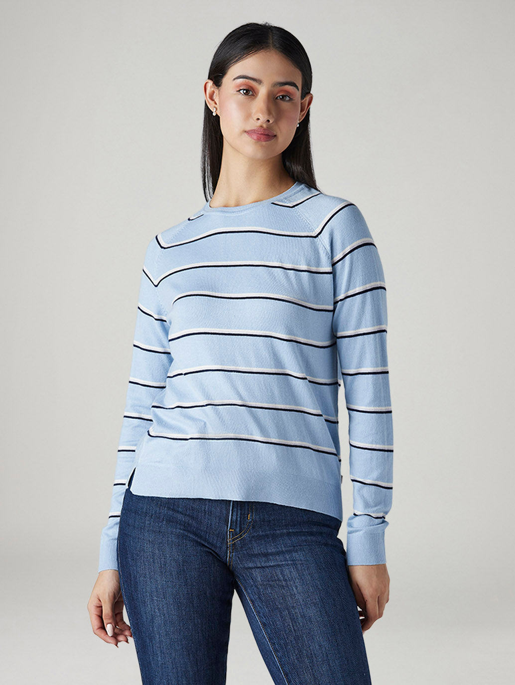 Women's Striped Regular Fit Top - Front View