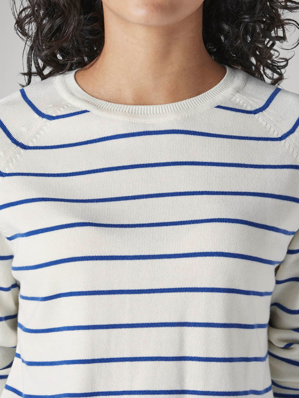 Women's Striped Regular Fit Top - Detail View