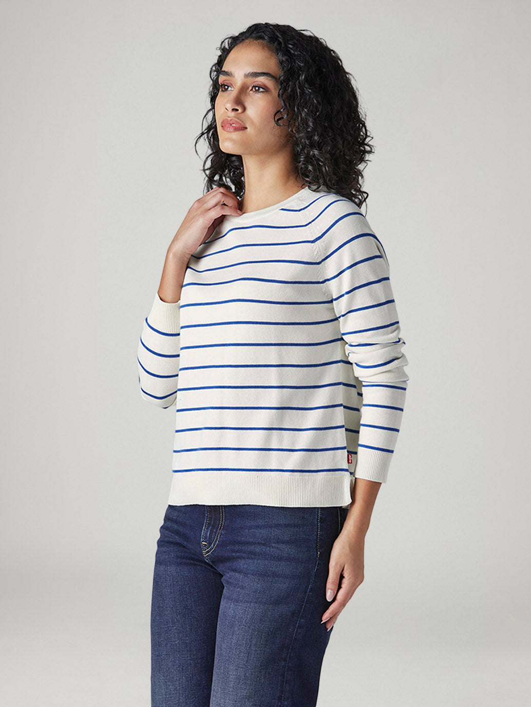 Women's Striped Regular Fit Top - Side View