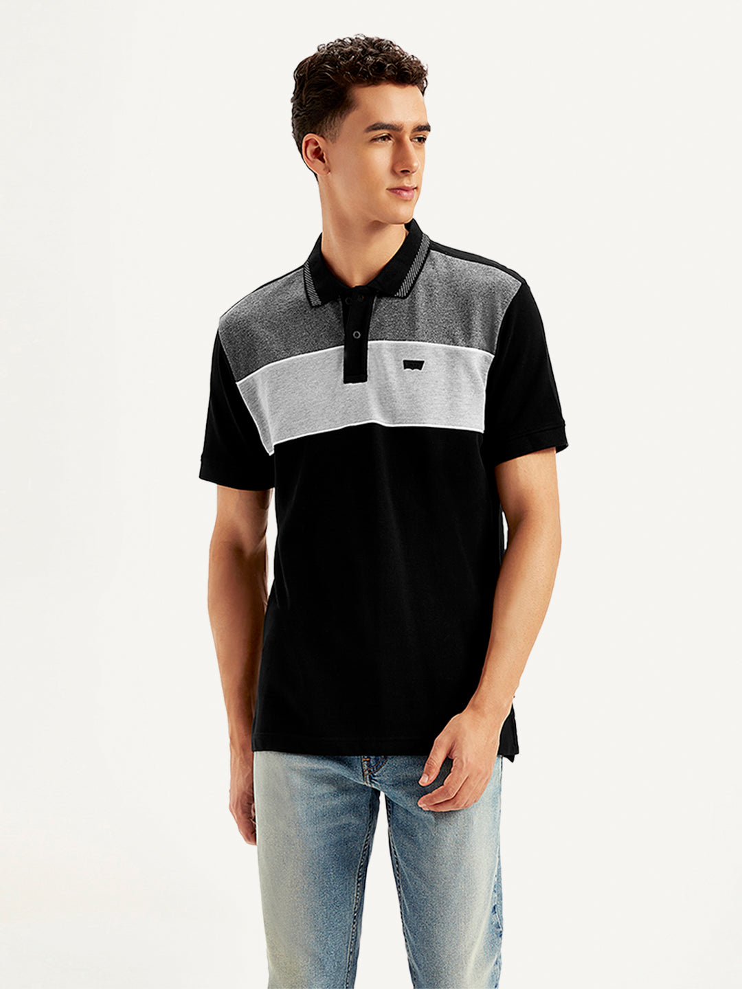 Men's Colorblock Slim Fit Polo T-Shirt