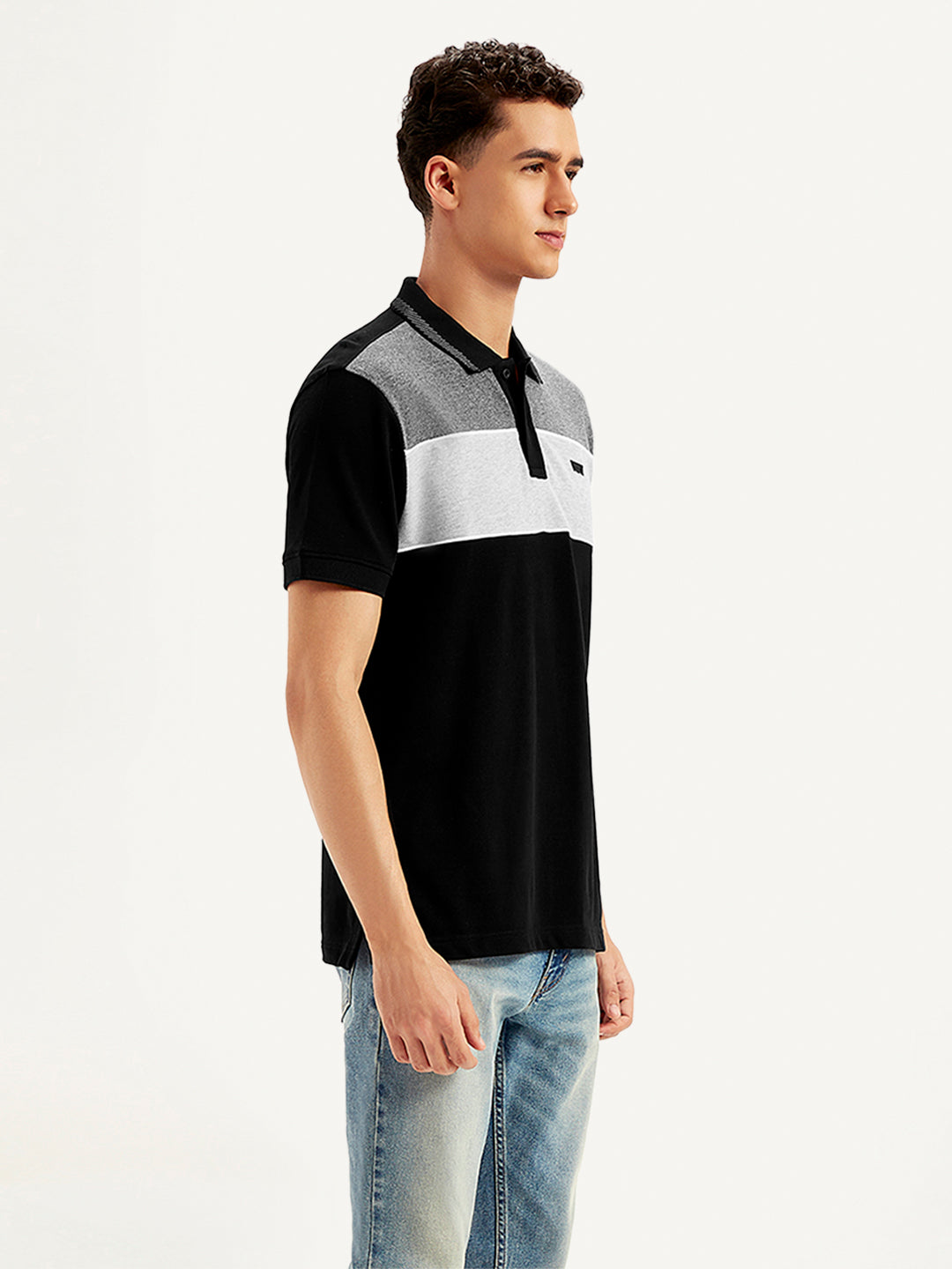 Men's Colorblock Slim Fit Polo T-Shirt