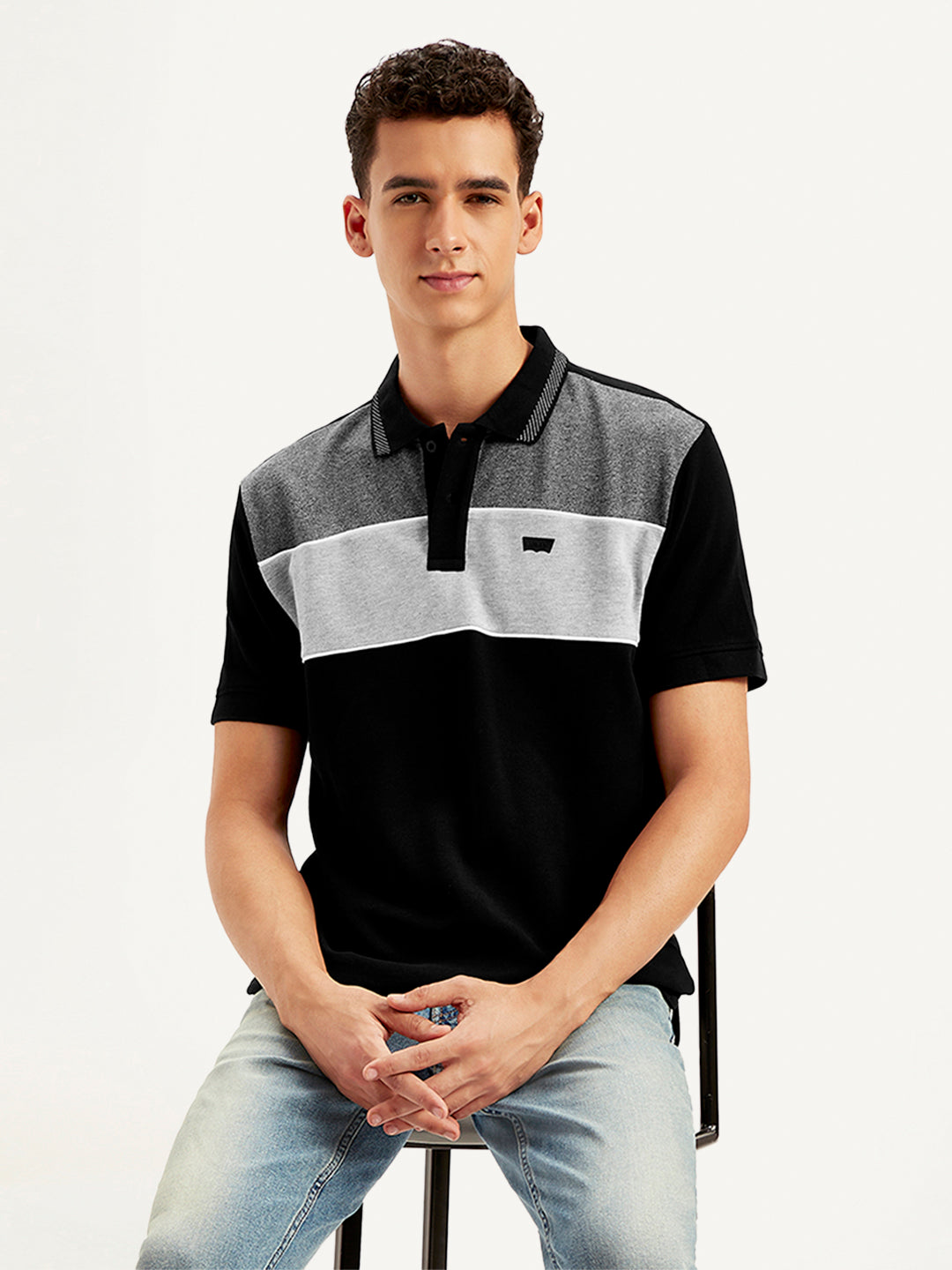 Men's Colorblock Slim Fit Polo T-Shirt