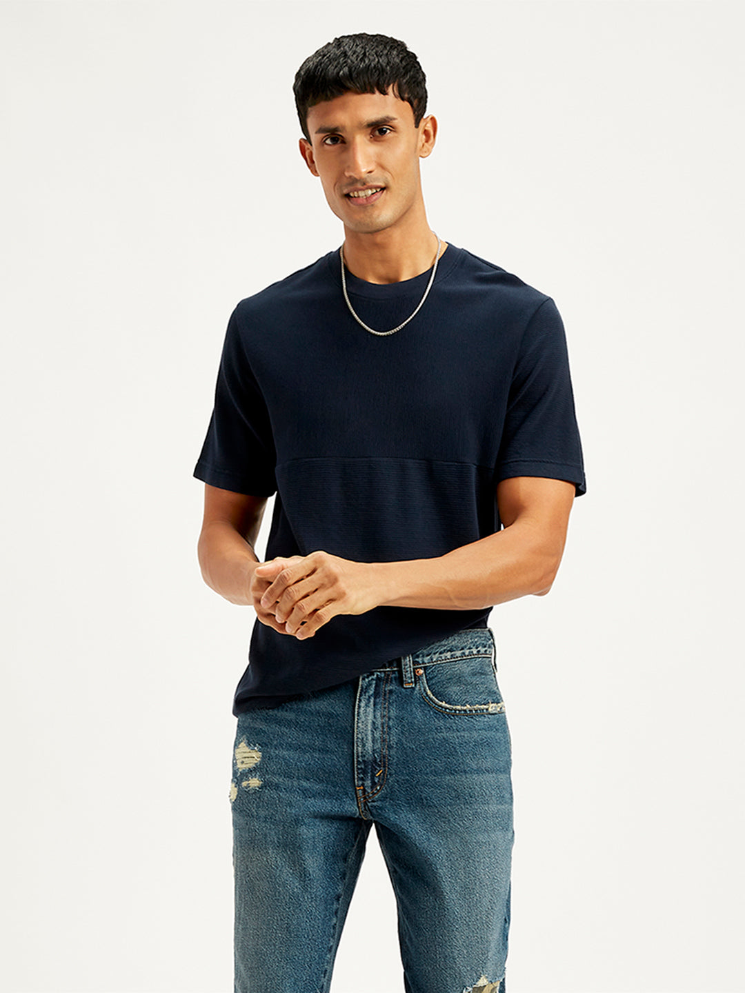 Men's Textured Regular Fit T-Shirt