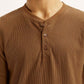 Men's Solid Henley Neck T-shirt - Detail View