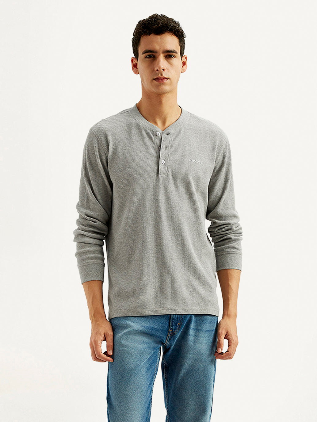 Men's Solid Henley Neck T-shirt - Styleshot View